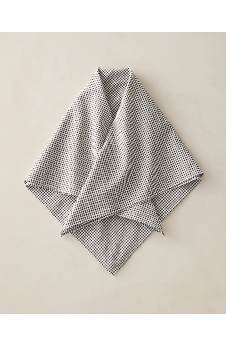 Haven Well Within Cotton Linen Gingham Neckerchief, Main, color, Ivory/Coffee Bean