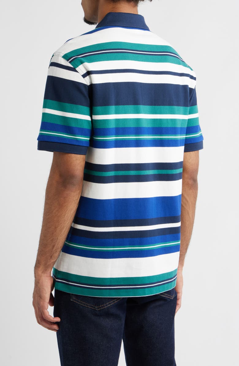 Fred Perry Relaxed Stripe Cotton Piqué Polo, Alternate, color, Deep Mint