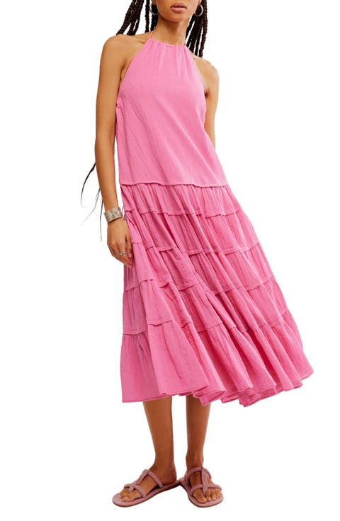 Somewhere Sunny Halter Midi Dress