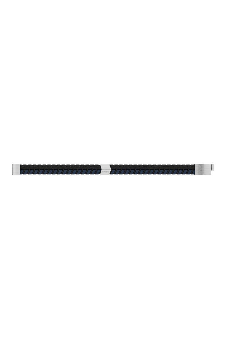 Men's Woven Leather Bracelet, Alternate, color, BLUE/ BLACK