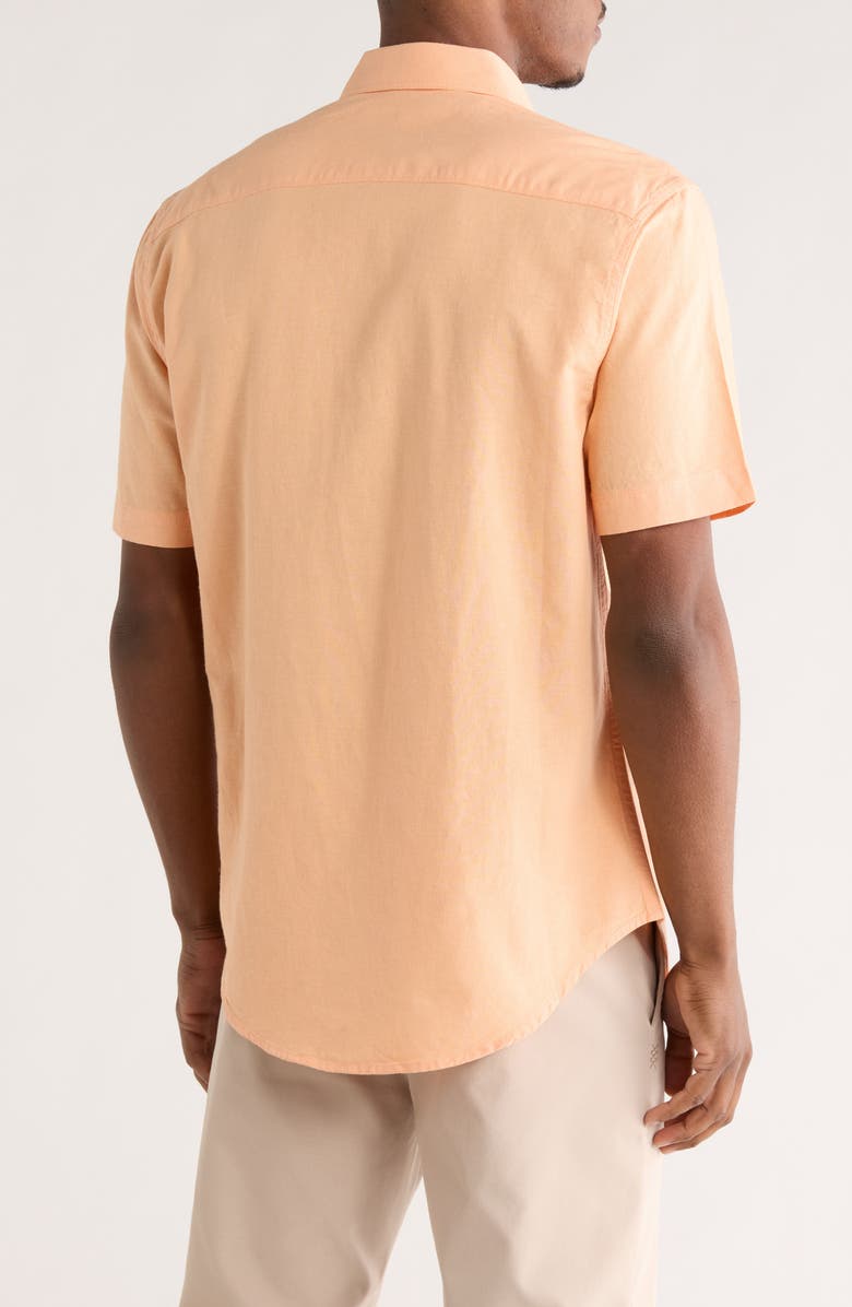 Coastaoro Aarav Short Sleeve Button-Up Shirt, Alternate, color, Peach