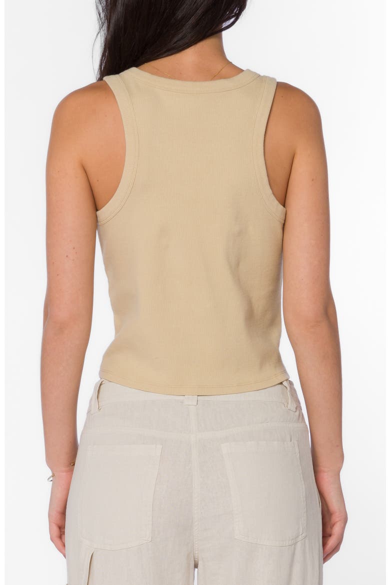 Stretch Cotton Ribbed Tank, Alternate, color, PALE KHAKI