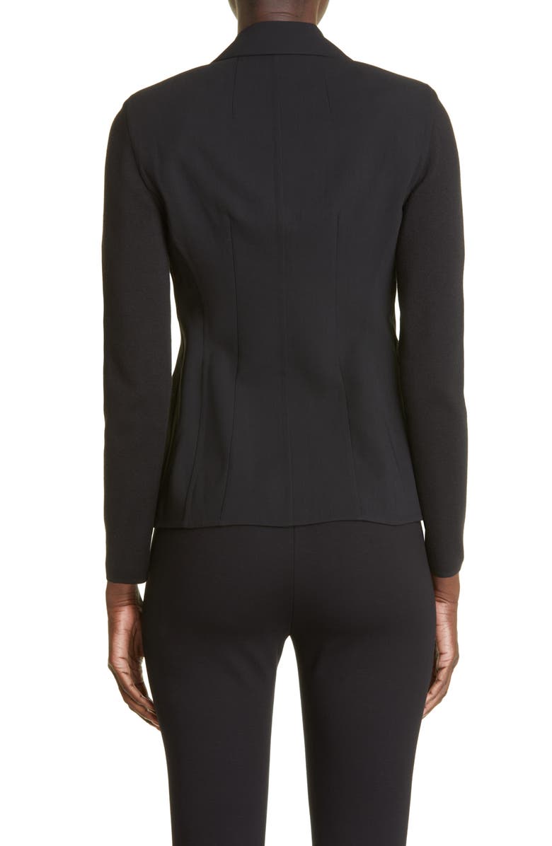 Akris Ludlow Knit Sleeve Wool Blend Blazer, Alternate, color, 