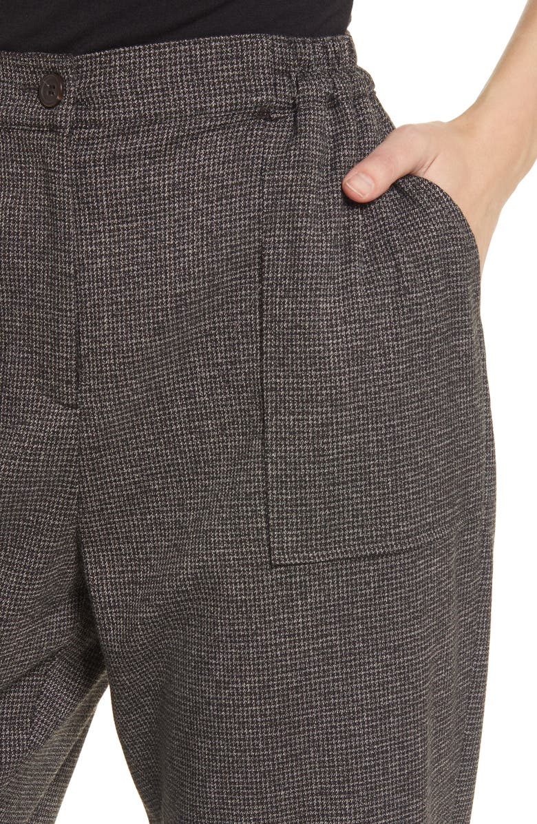 Treasure & Bond Check Pull-On Pants, Alternate, color, Brown Ganache Mini Check