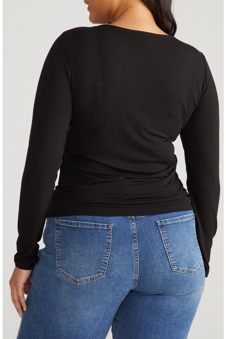 Valentine Liquid Jersey Top, Alternate, color, BLACK