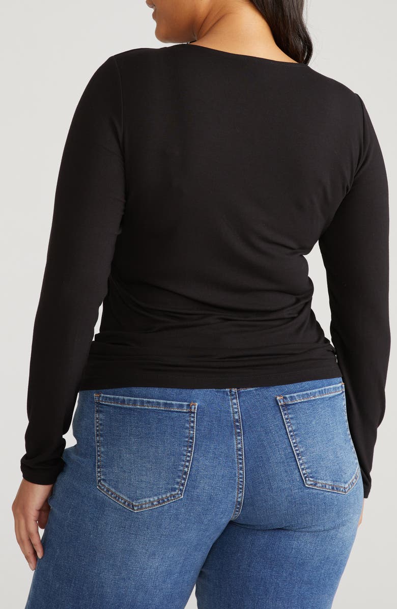 Universal Standard Valentine Liquid Jersey Top, Alternate, color, Black