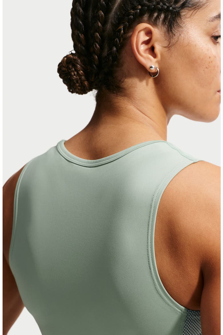 Pro Dri-FIT Crop Tank, Alternate, color, STEAM/ BARELY GREEN/ WHITE
