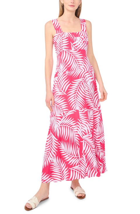 Palm Print Maxi Dress
