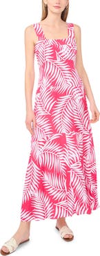 Vince Camuto Palm Print Maxi Dress