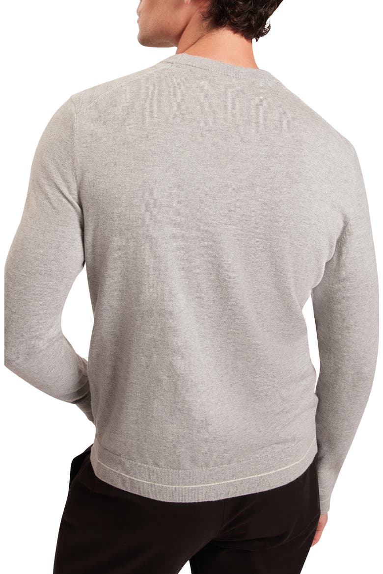 Corbin Chevron Texture Cotton & Wool Crewneck Sweater, Alternate, color, LIGHT GREY