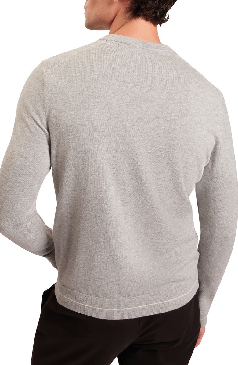 Ted Baker Corbin Chevron Texture Cotton & Wool Crewneck Sweater, Alternate, color, Light Grey