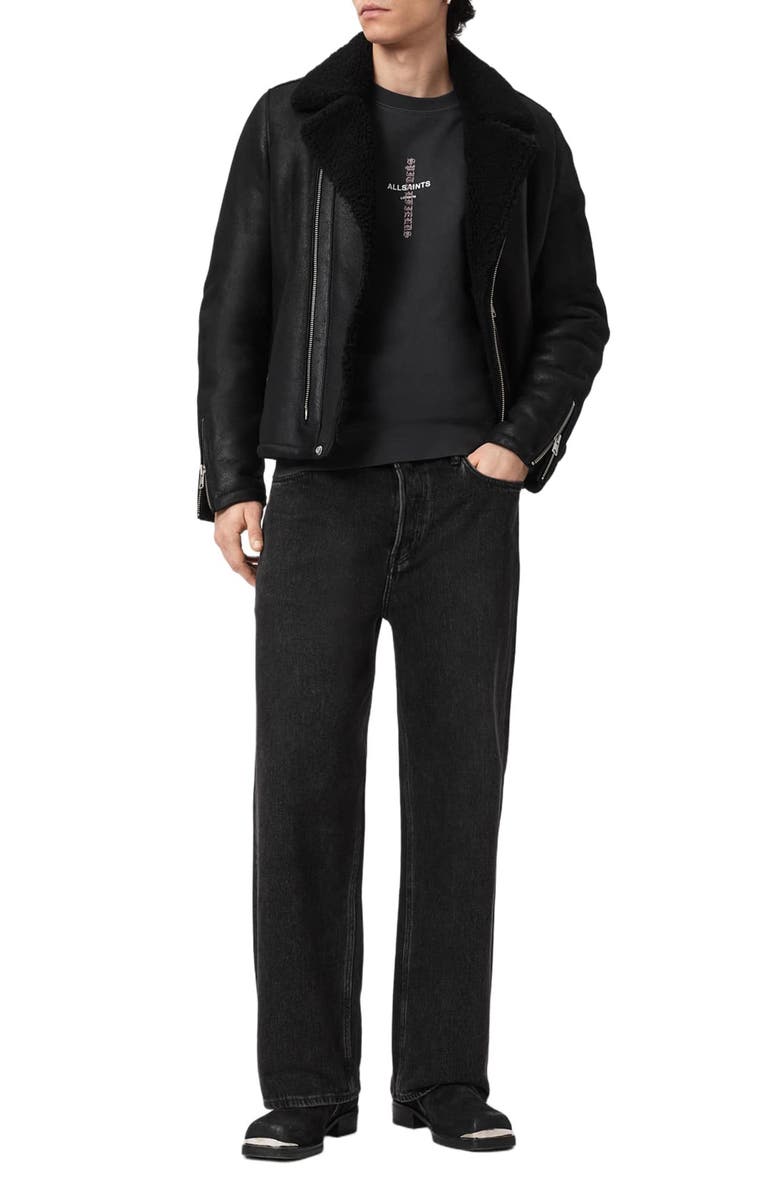 AllSaints Knox Cotton Crewneck Sweatshirt, Alternate, color, 