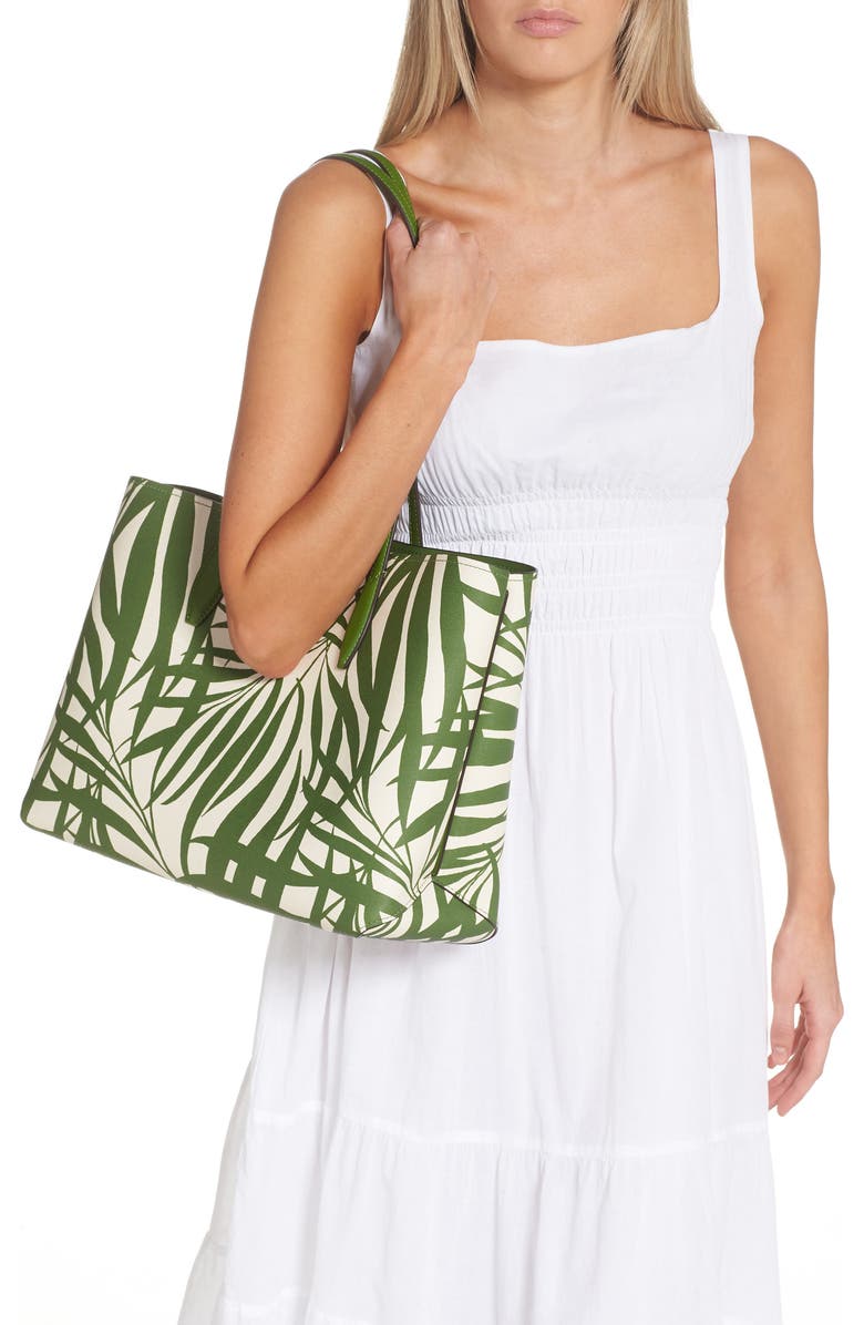 Kate Spade New York all day palm fronds tote bag, Alternate, color,