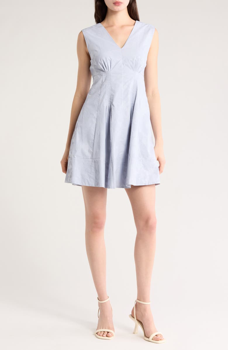Derek Lam 10 Crosby Concha Sleeveless Cotton Fit & Flare Dress, Main, color,
