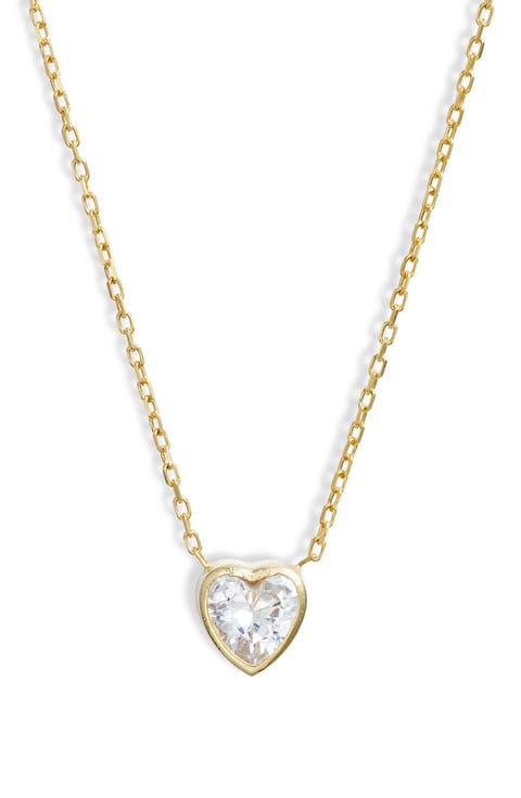 Mini Heart Bezel Pendant Necklace