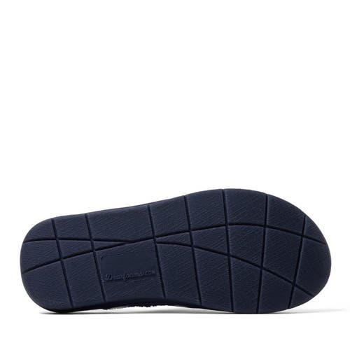 Shop Dearfoams Wrenley Terry Thong Flip Flop Slipper In Stripes Blue-white