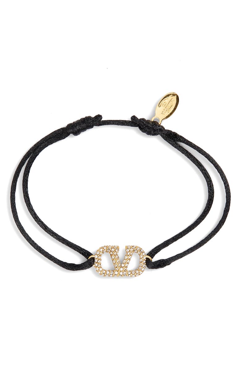 Valentino Garavani VLOGO Signature Crystal Cord Bracelet, Main, color, 