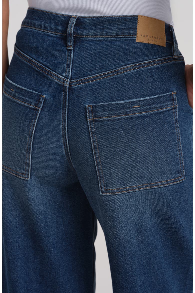 Celeste High Rise Elastic Waist Wide Leg Jeans, Alternate, color, MEDIUM WASH