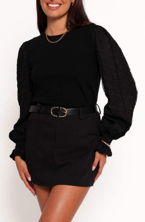 Petal And Pup Petal & Pup Misah Mixed Media Top In Black