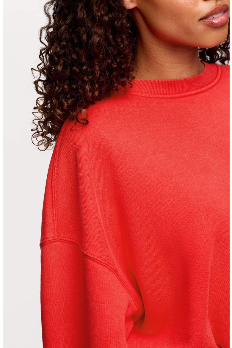 Cinch Waist Fleece Sweatshirt, Alternate, color, HIBISCUS