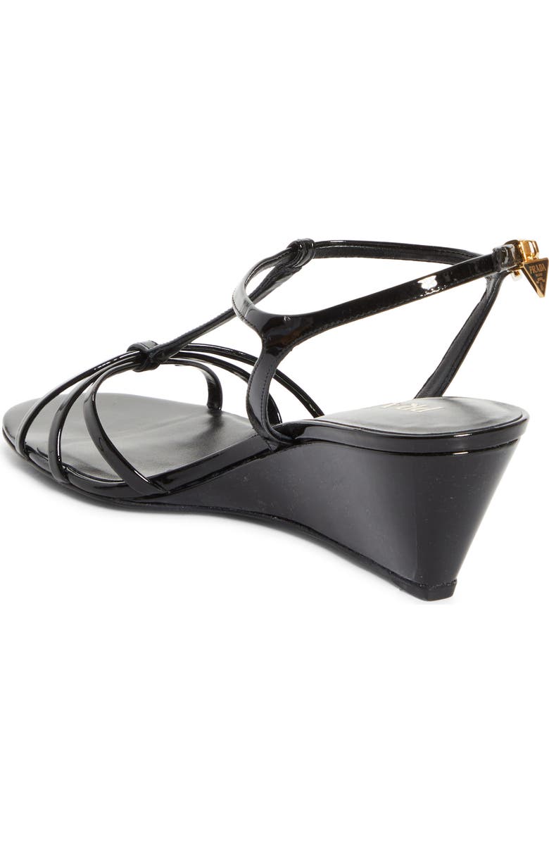 Prada Cage Wedge Sandal, Alternate, color, Black