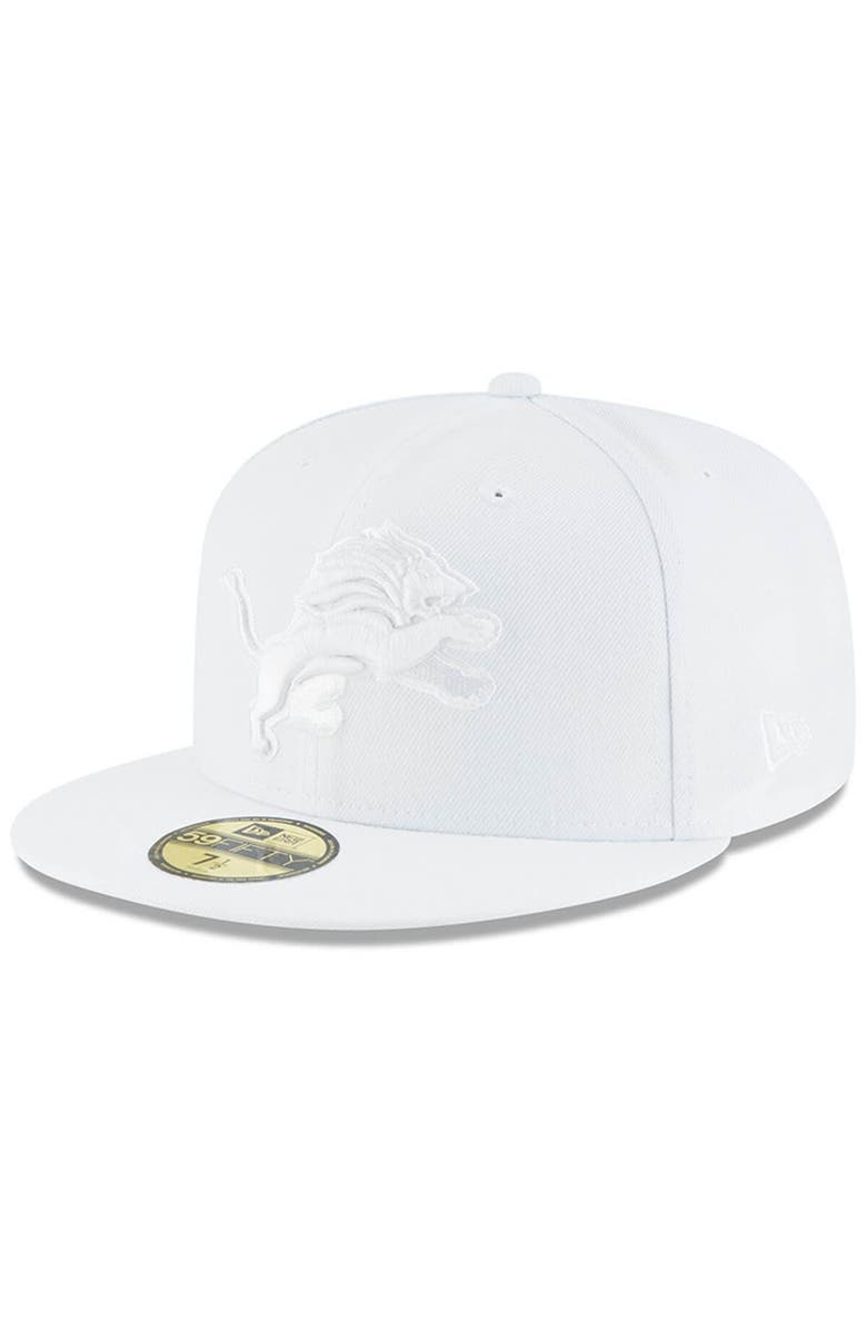 New Era Men's New Era Detroit Lions White on White 59FIFTY Fitted Hat, Main, color,