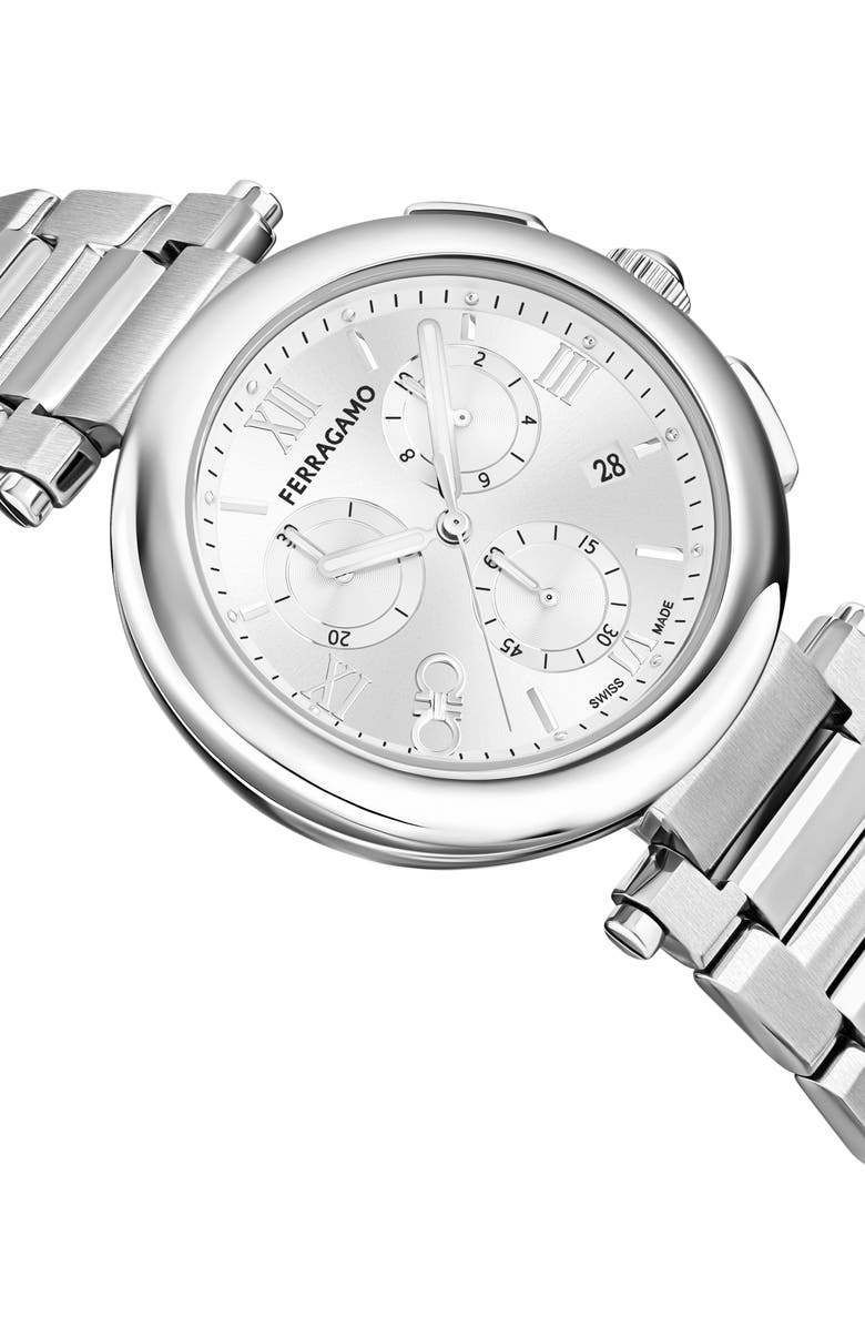 FERRAGAMO Legacy Chronograph Bracelet Watch, 40mm, Alternate, color, Stainless Steel