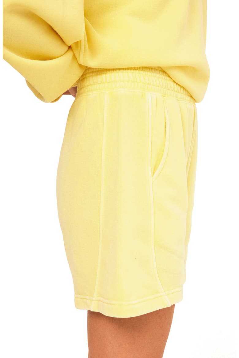 Chantel Mineral Wash Fleece Shorts, Alternate, color, LEMONADE