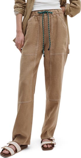 rag & bone Atlas Linen Drawstring Carpenter Pants | Nordstrom