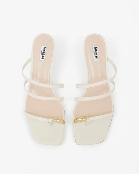 Lima Metal Detail Heeled Mule Sandals