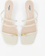 MI/MAI Lima Metal Detail Heeled Mule Sandals