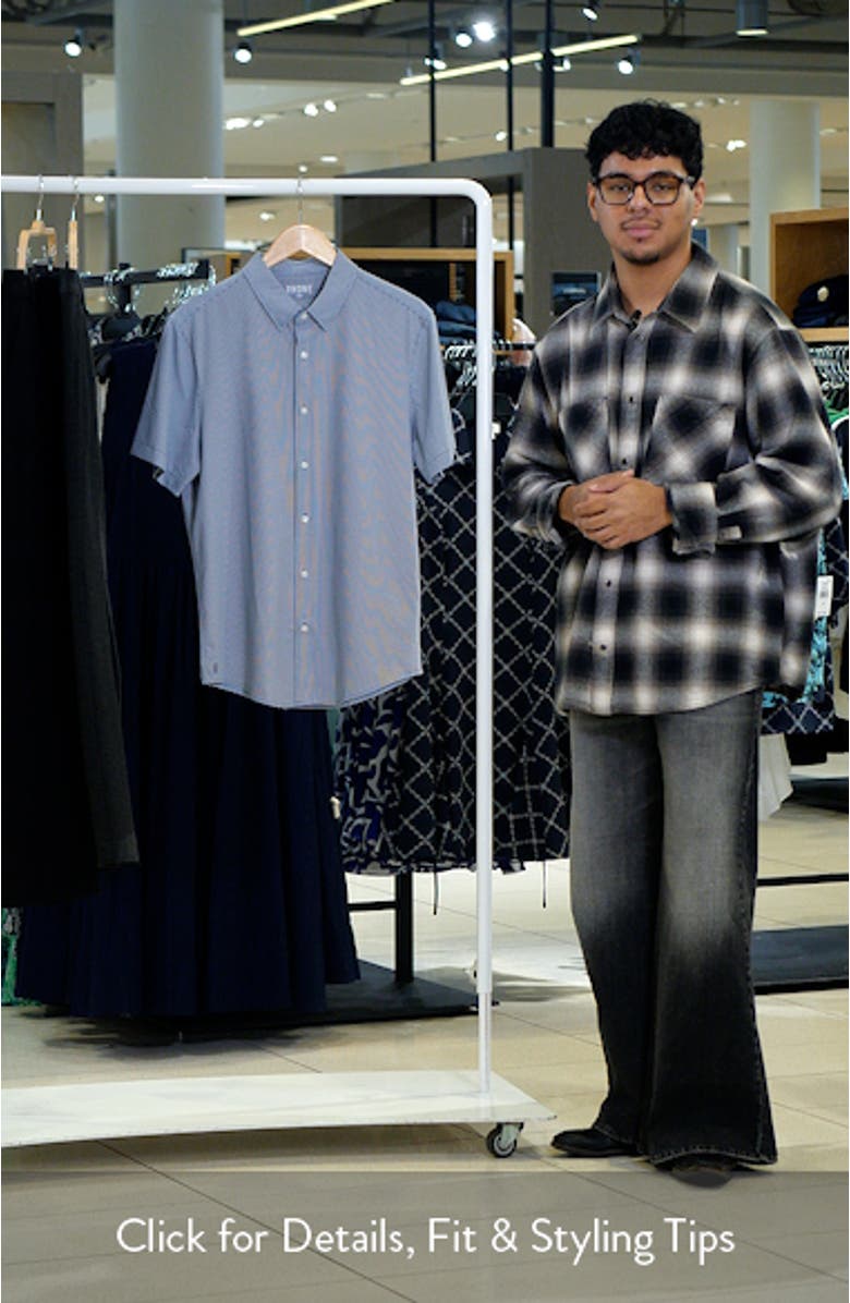 Commuter Micro Check Button-Up Shirt, sales video thumbnail