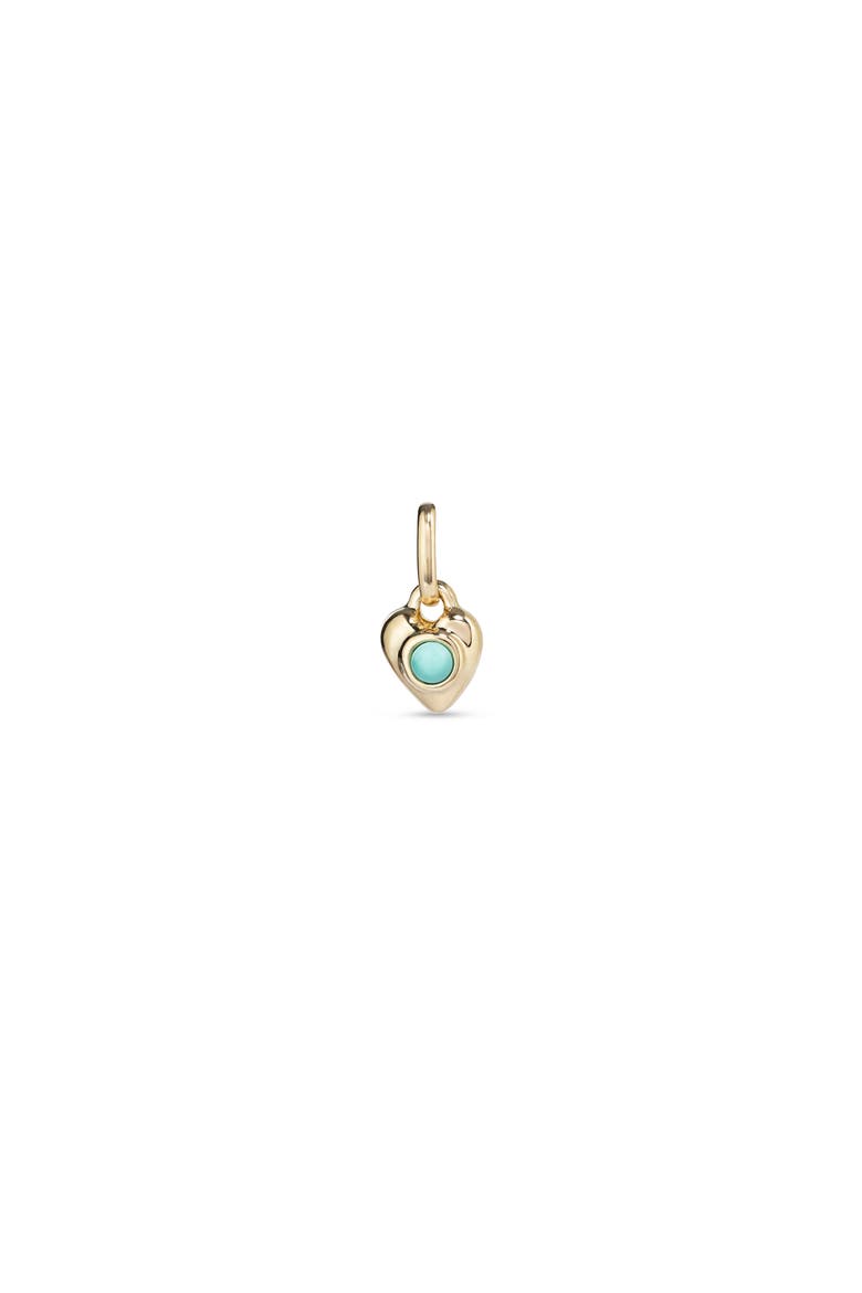 18K Gold-Plated Charm in the Shape of a Heart and with Murano Glass, Main, color, Gold