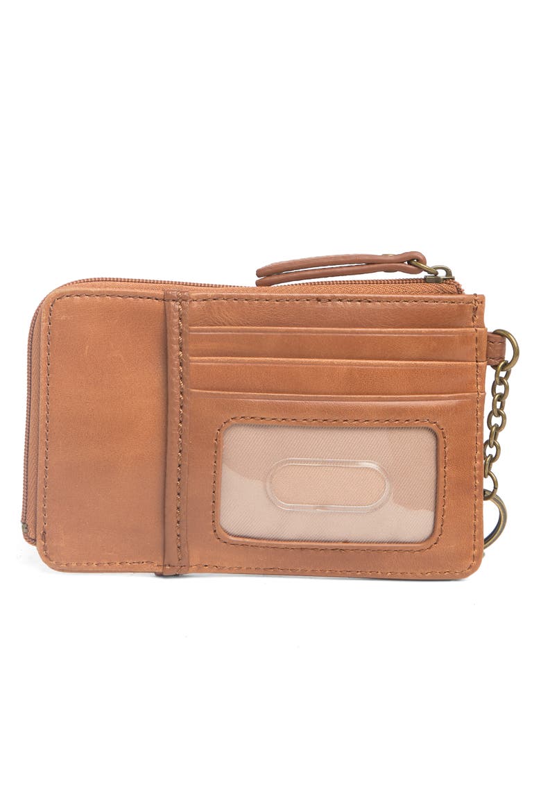 Leather Card Wallet, Alternate, color, TOBACCO FLORAL EMBOSSED