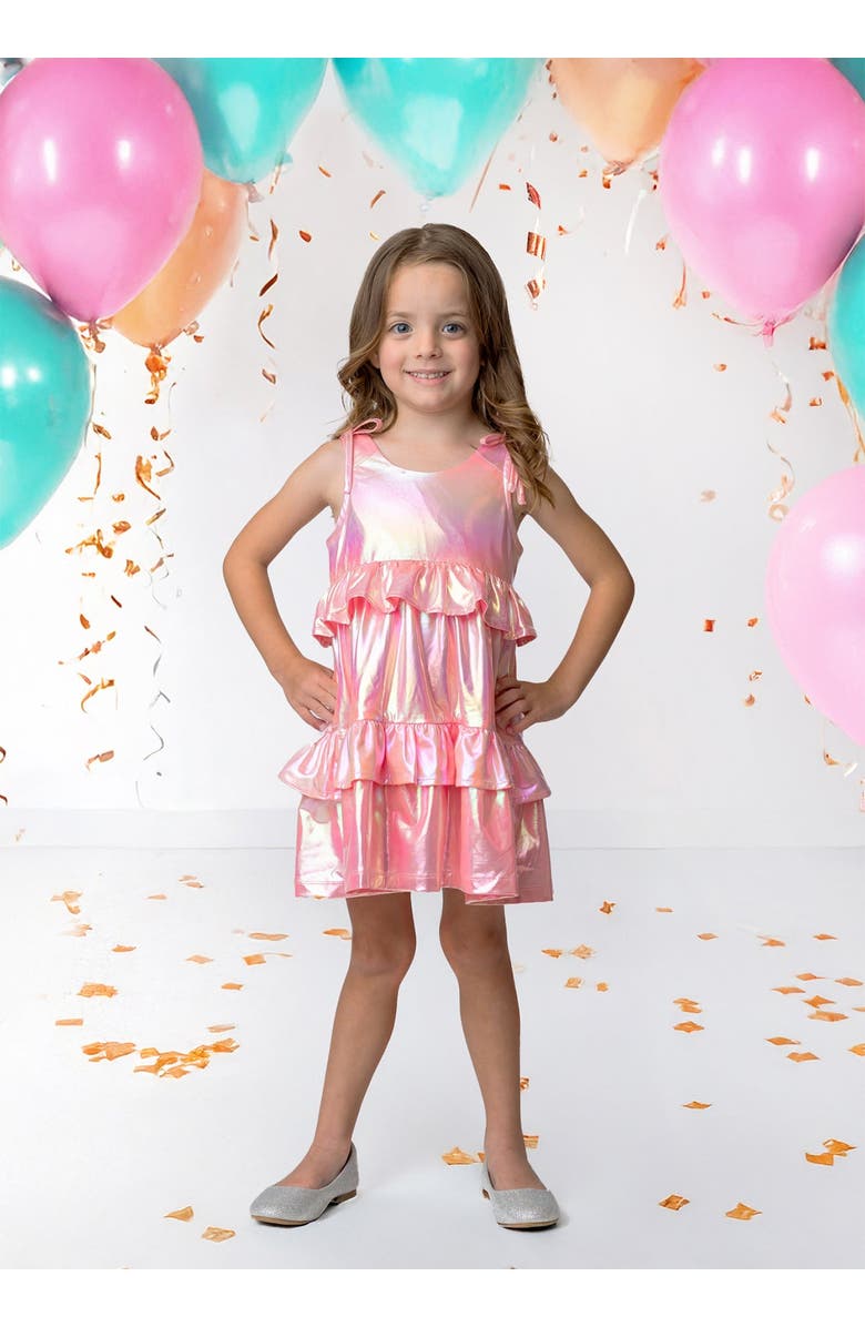 Isobella & Chloe Strawberry Sparkle Sleeveless Dress Pink, Alternate, color, Pink
