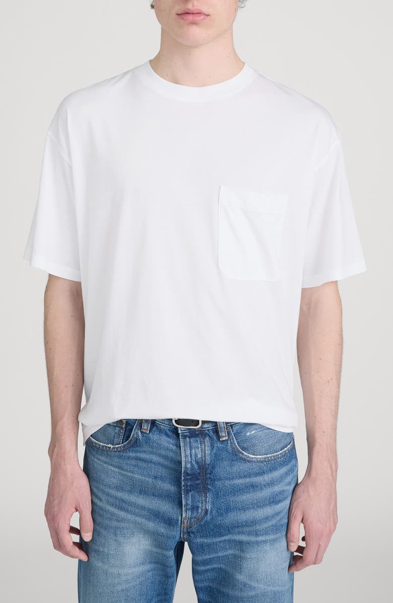 FRAME Relaxed Pima Cotton Pocket T-Shirt, Main, color, White