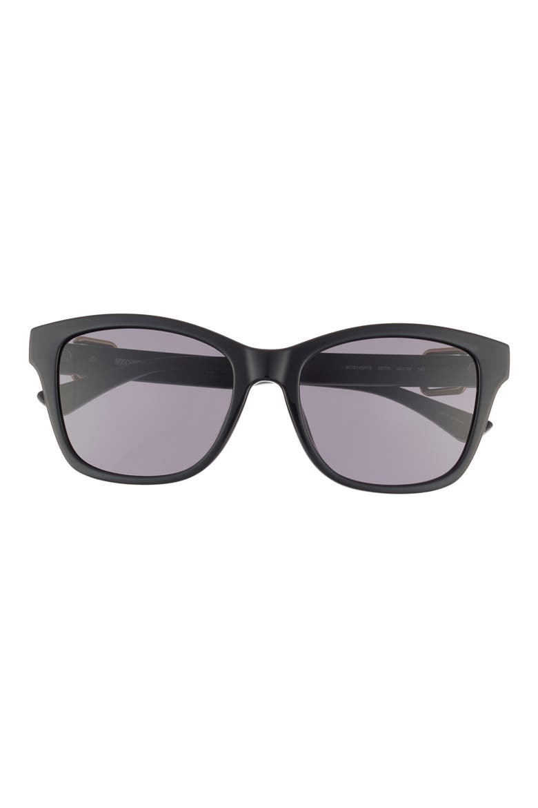 55mm Square Sunglasses, Main, color, BLACK