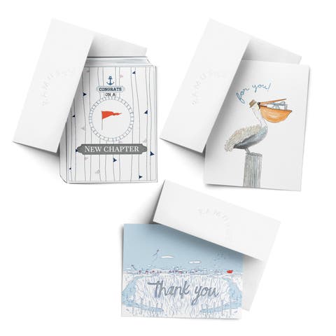 Celebration/Graduation Assorted Greeting Card Pack (3ct) "Chapter, Thank You, For You"