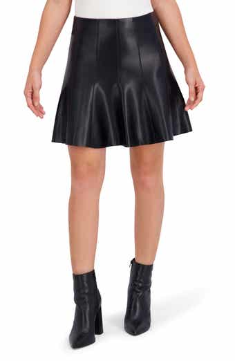 Ookie & Lala Supersoft Faux Leather Flounced Miniskirt