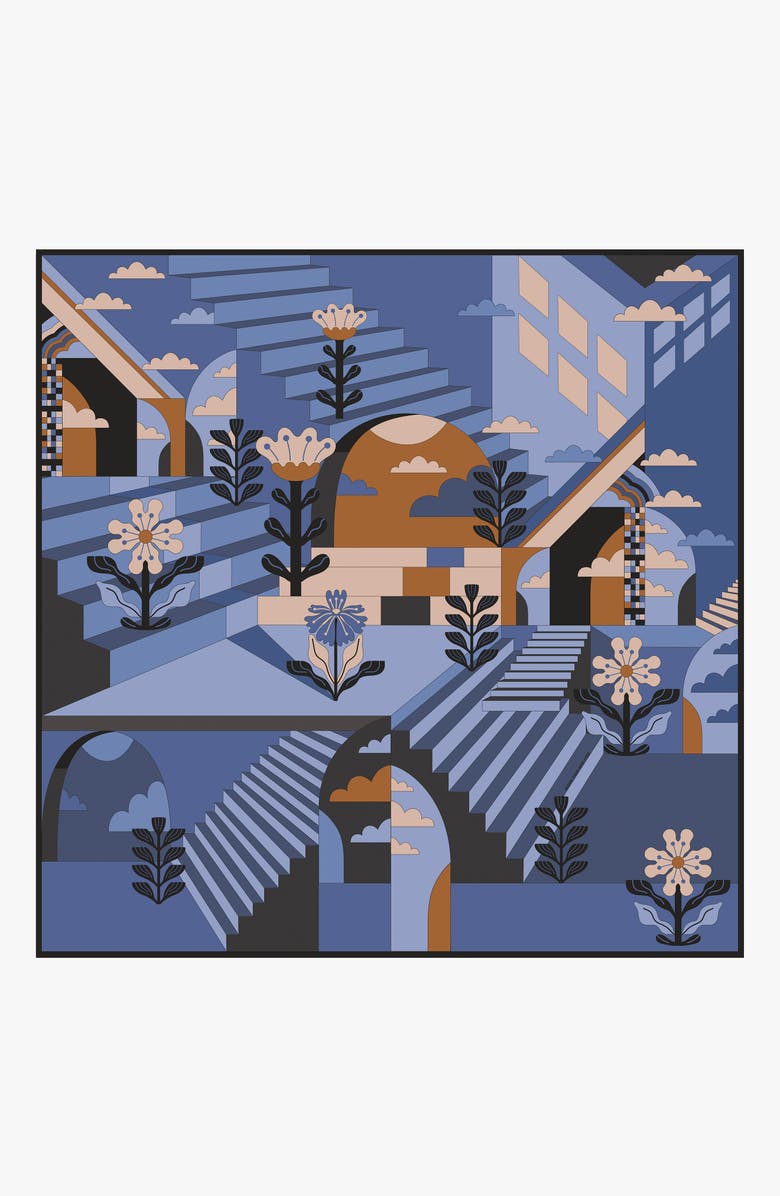 Jessie Zhao New York Double Sided Wool Silk Scarf Of Imagination, Alternate, color, Green