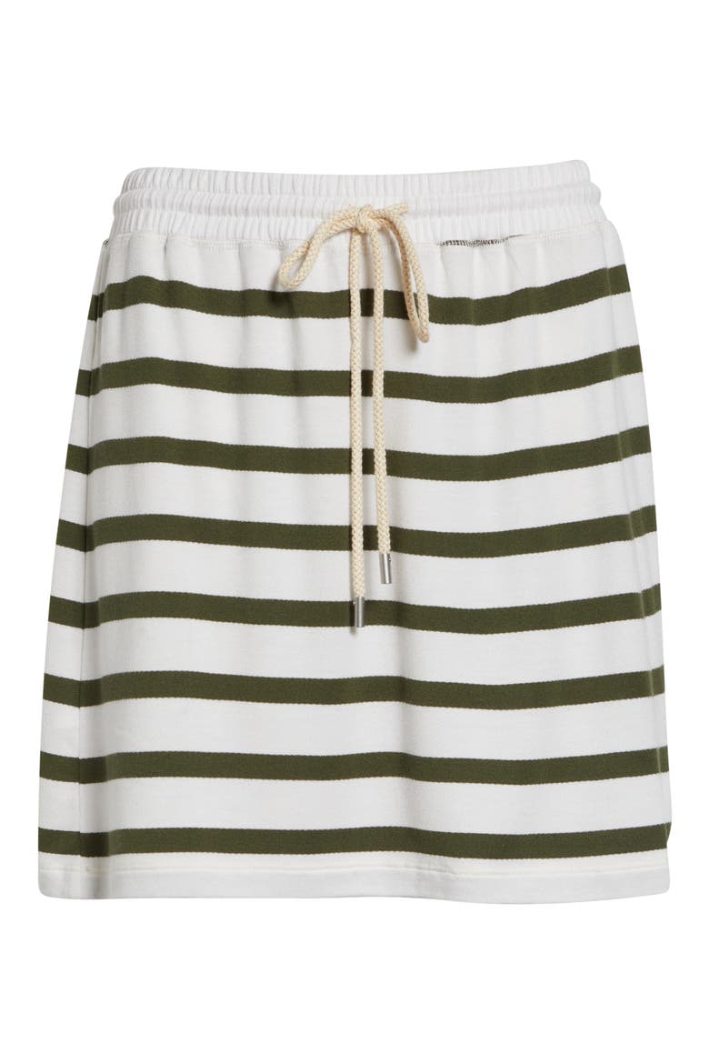 Melina Stripe Tie Waist Miniskirt, Alternate, color, WHITE/ FATIGUE STRIPE