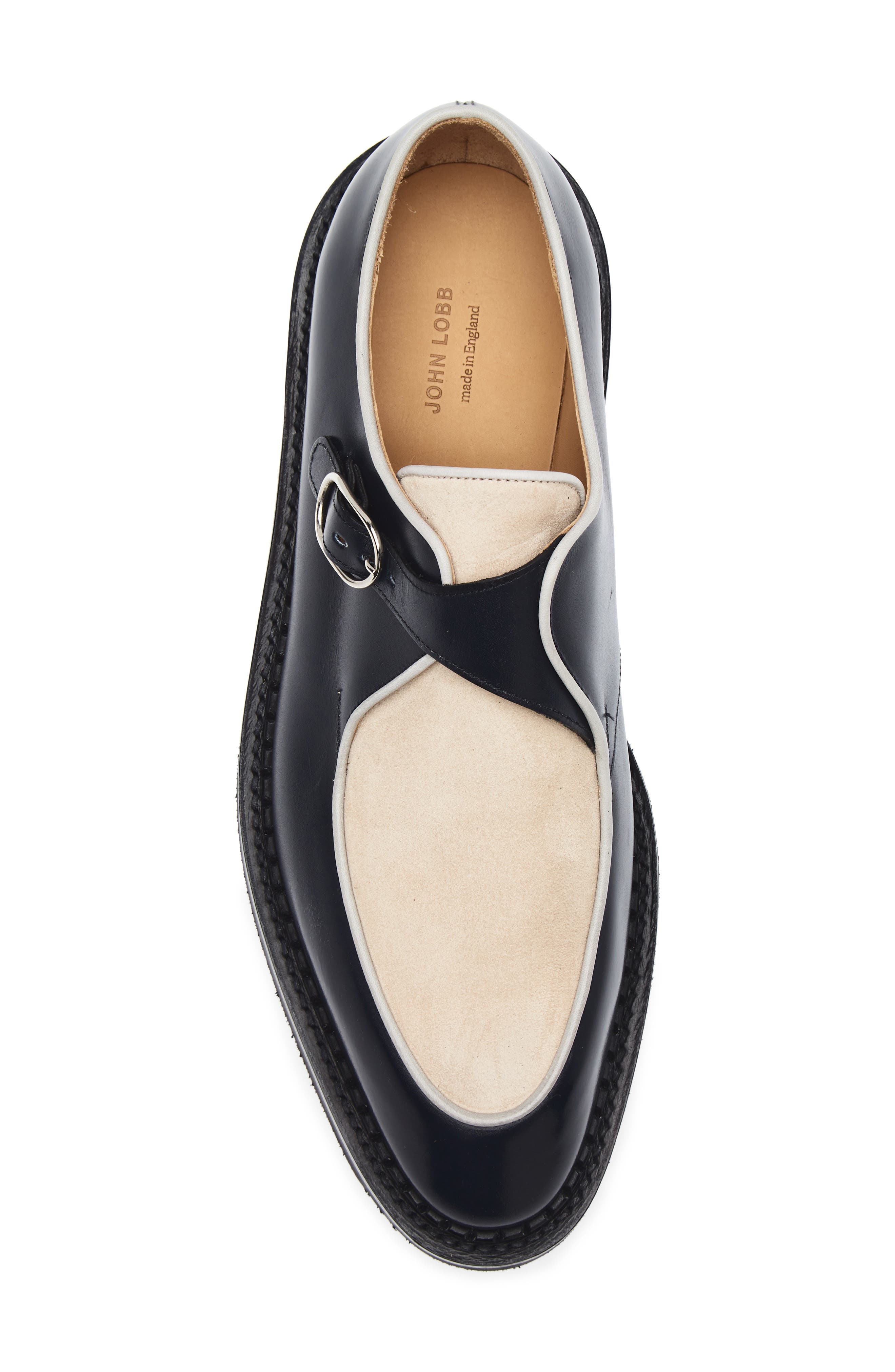 John Lobb Smith Colorblock Buckle Chukka Loafer, Alternate, color, Midnight/ Mist/ Sand