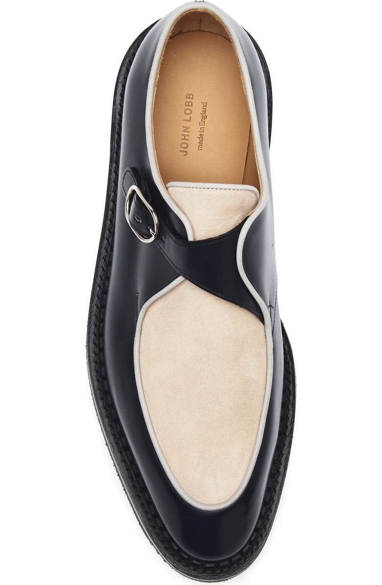 John Lobb Smith Colorblock Buckle Chukka Loafer, Alternate, color, Midnight/ Mist/ Sand