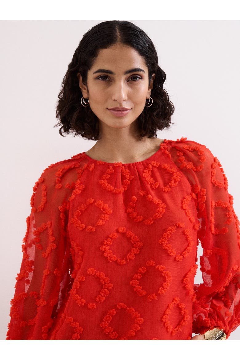 Shayla Textured Blouse, Alternate, color, Red