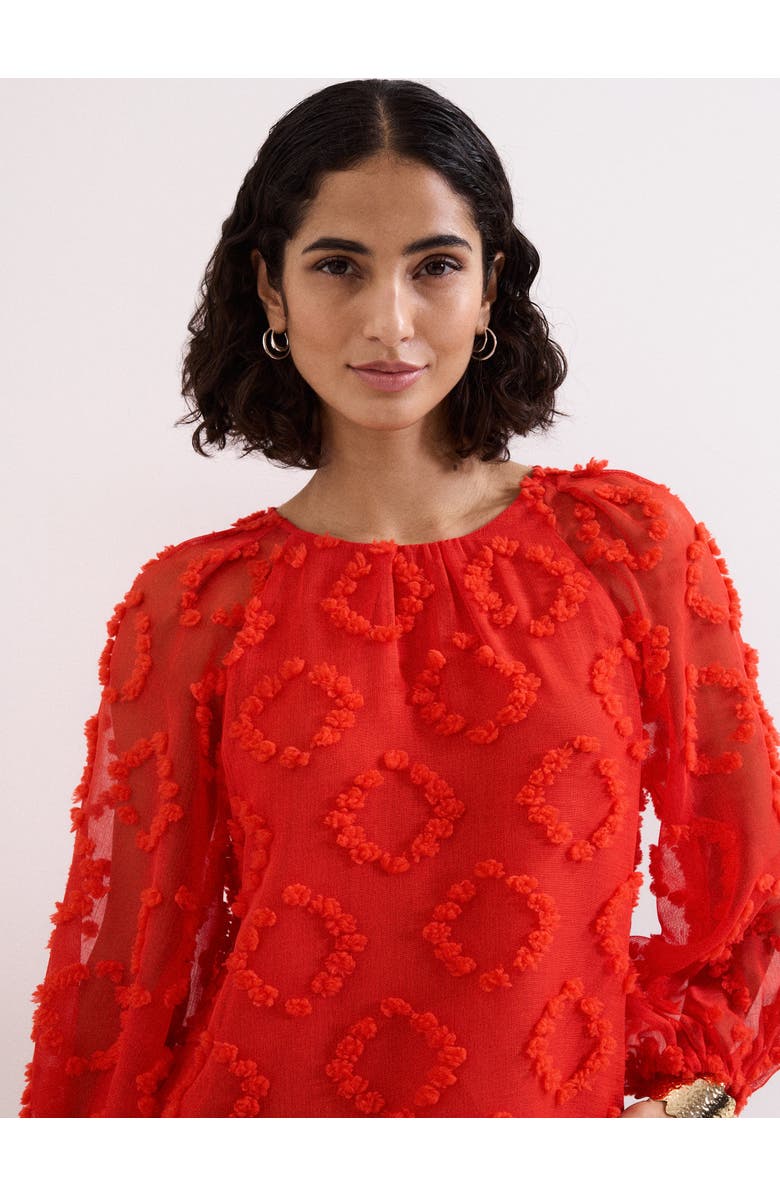 Phase Eight Shayla Textured Blouse, Alternate, color, Red