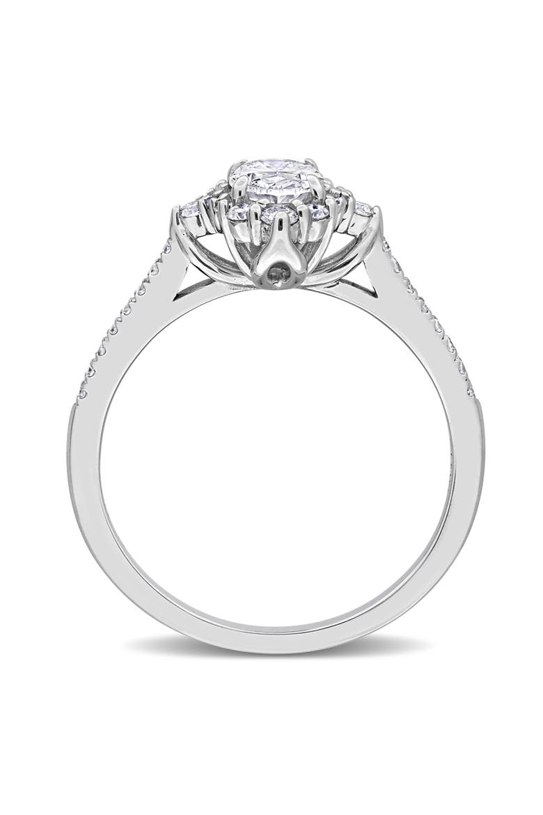 Lab-Grown Diamond Halo Engagement Ring 14k, Alternate, color, White Gold