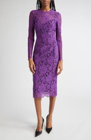 Dolce&Gabbana Long Sleeve Cordonetto Lace Sheath Dress