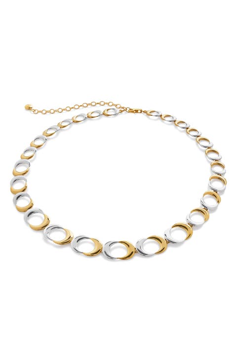 Kissing Moon 2-Tone Collar Necklace
