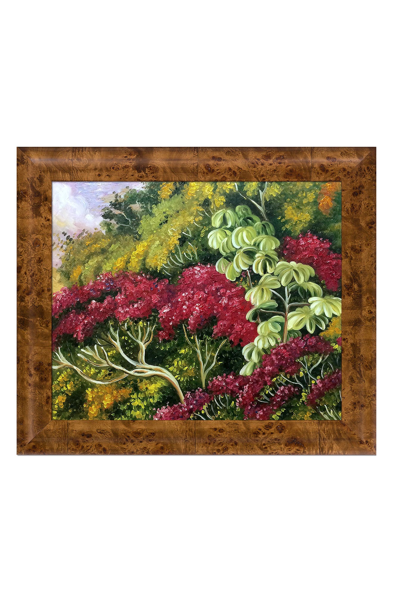 OVERSTOCK ART A Bank of Quaresma & Trumpet Trees Framed Oil Painting ...