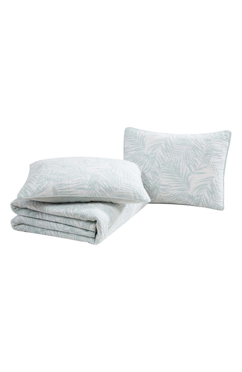 Tommy Bahama Palmday Cotton Quilt & Sham Set, Main, color, Surf Spray